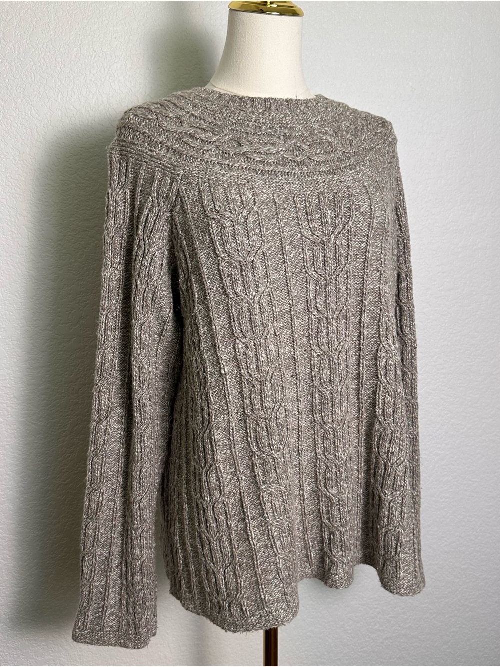 Gray cable knit sweater